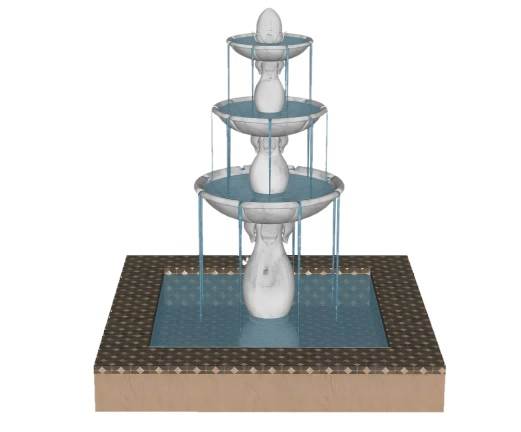 欧式景观喷泉水流su模型 SU模型免费下载_sketchup模型