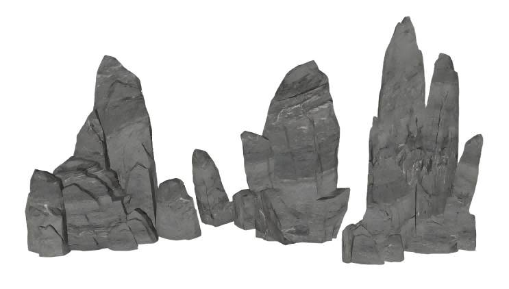 景观假山石头石块su模型 SU模型免费下载_sketchup模型