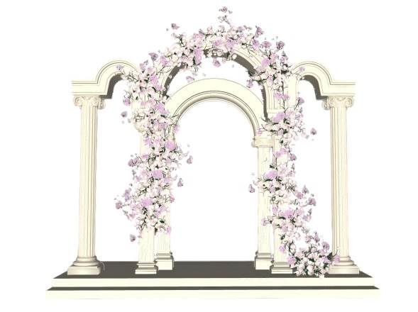 欧式拱门婚庆婚礼su模型 SU模型免费下载_sketchup模型