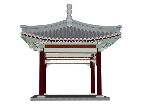 中式古建筑凉亭四角亭子su模型 SU模型免费下载_sketchup模型
