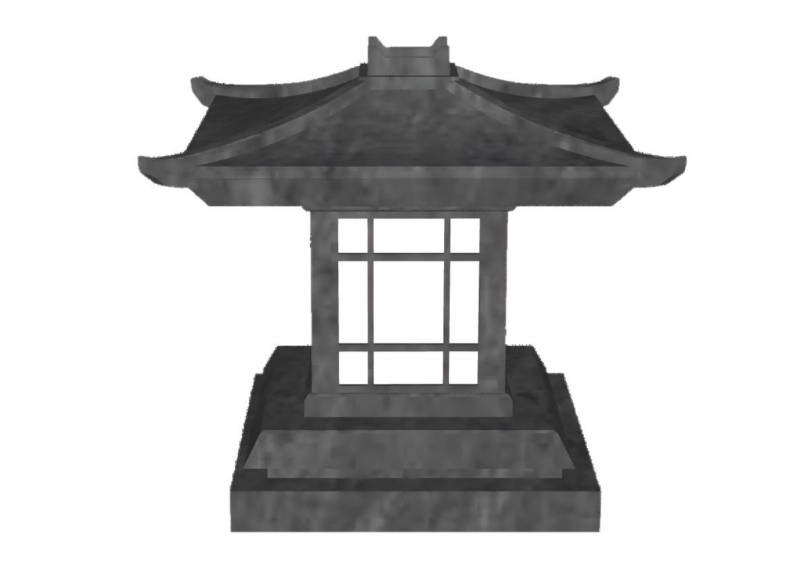 日式石制水钵石灯笼su模型 SU模型免费下载_sketchup模型