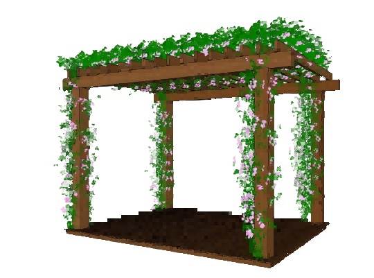 木制花园藤架蔓藤su模型 SU模型免费下载_sketchup模型