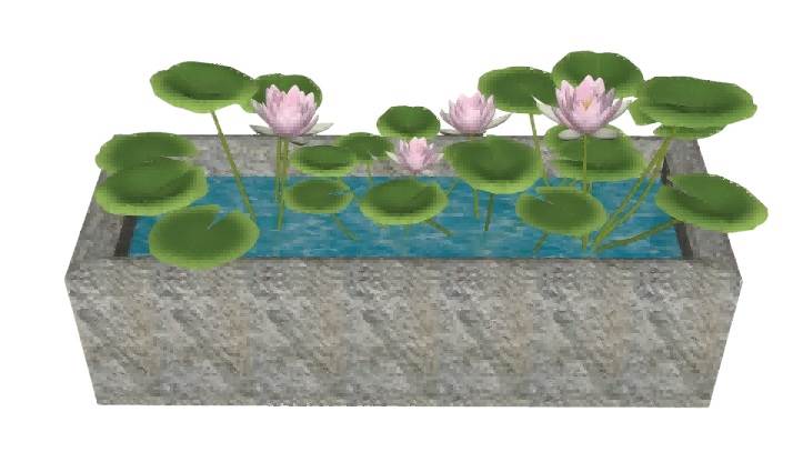 荷花池荷叶景观su模型 SU模型免费下载_sketchup模型