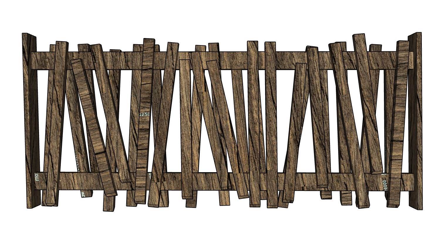 木制栅栏围栏su模型 SU模型免费下载_sketchup模型