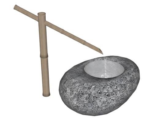 惊鹿流水景观竹滴su模型 SU模型免费下载_sketchup模型