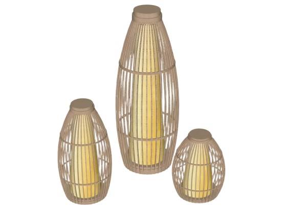 竹制装饰灯笼su模型 SU模型免费下载_sketchup模型