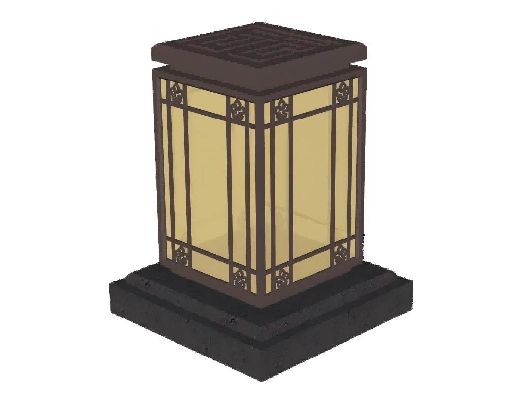 新中式草坪灯景观灯su模型 SU模型免费下载_sketchup模型