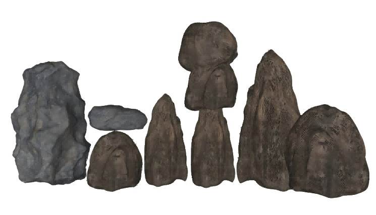 景观石头假山石su模型 SU模型免费下载_sketchup模型