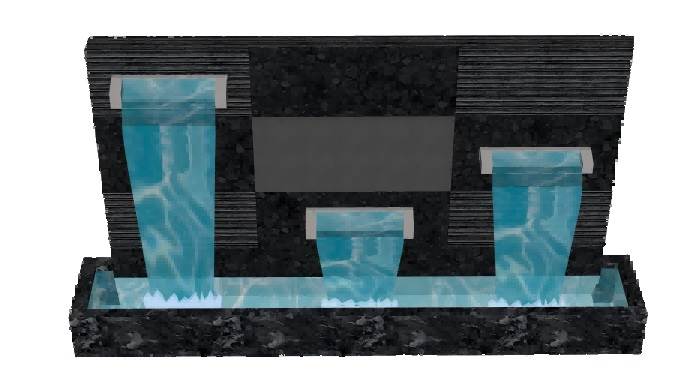 流水景墙景观跌水su模型 SU模型免费下载_sketchup模型