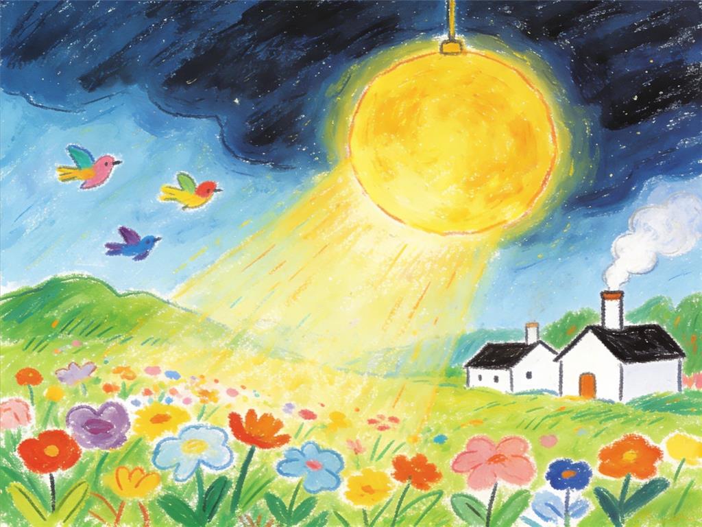 水彩画:“人造太阳”何以照进现实 水彩画高清JPG图片素材