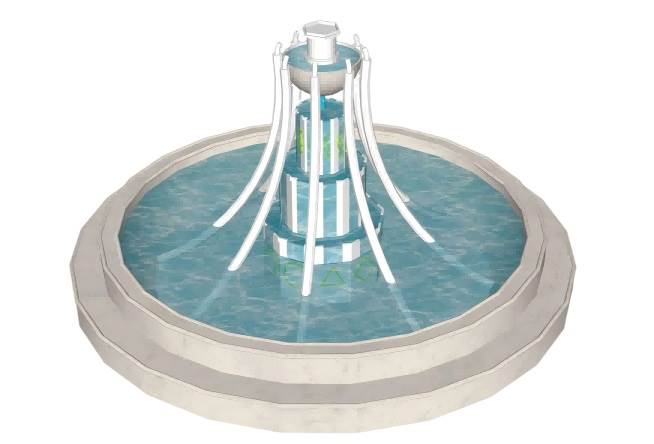 欧式喷泉景观水池su模型 SU模型免费下载_sketchup模型