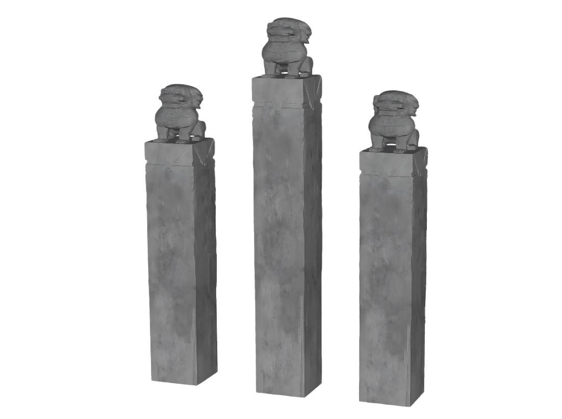 石狮子栓马柱su模型 SU模型免费下载_sketchup模型