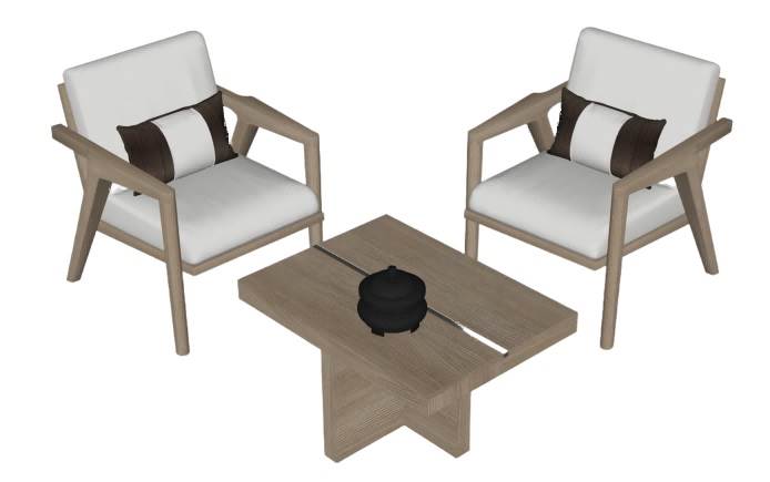 扶手椅茶几su模型 SU模型免费下载_sketchup模型