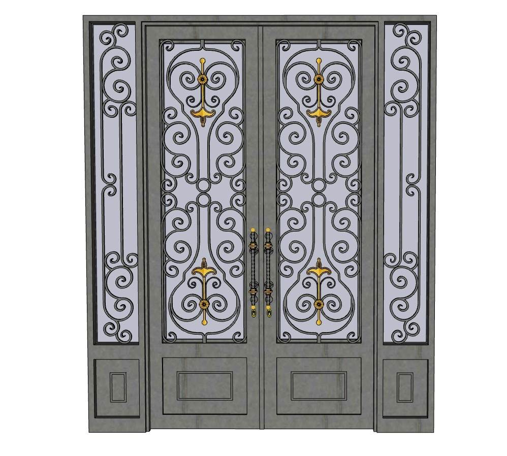 铁艺雕花大门su模型 SU模型免费下载_sketchup模型