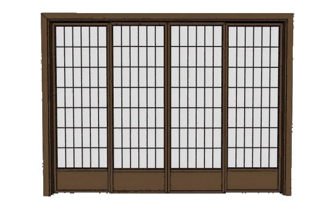 日式推拉门障子门su模型 SU模型免费下载_sketchup模型