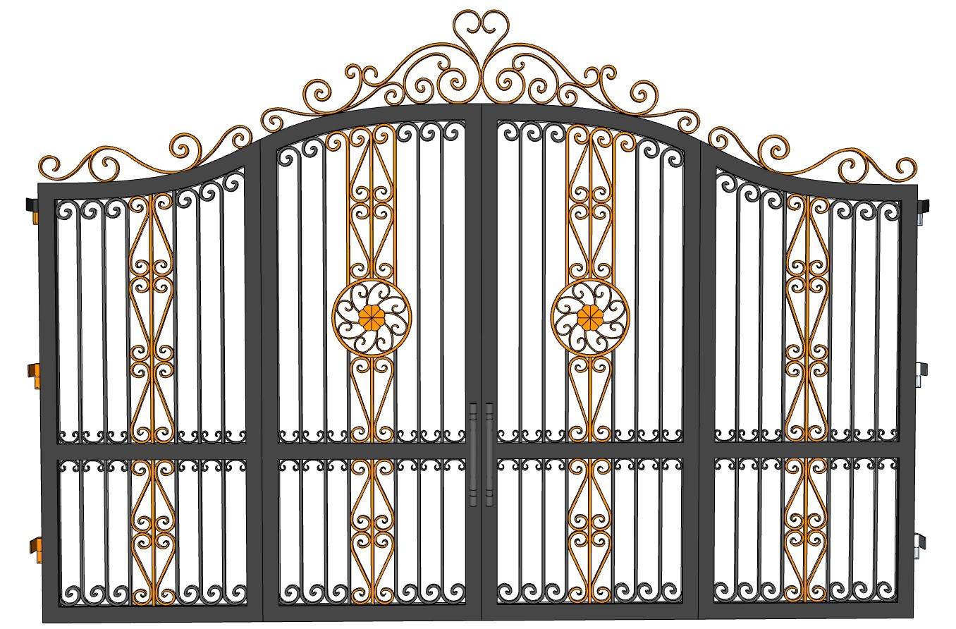 欧式古典风格铁艺大门su模型 SU模型免费下载_sketchup模型