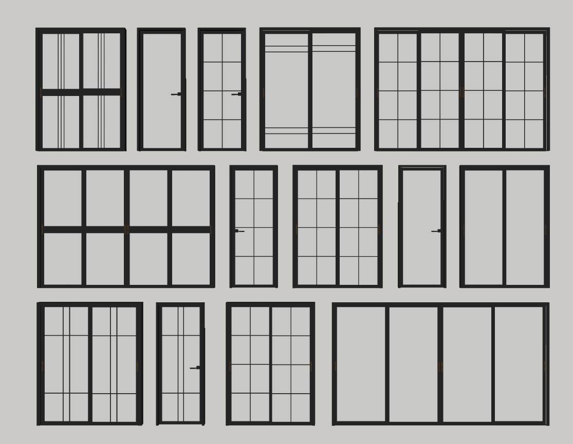 多款玻璃门su模型 SU模型免费下载_sketchup模型