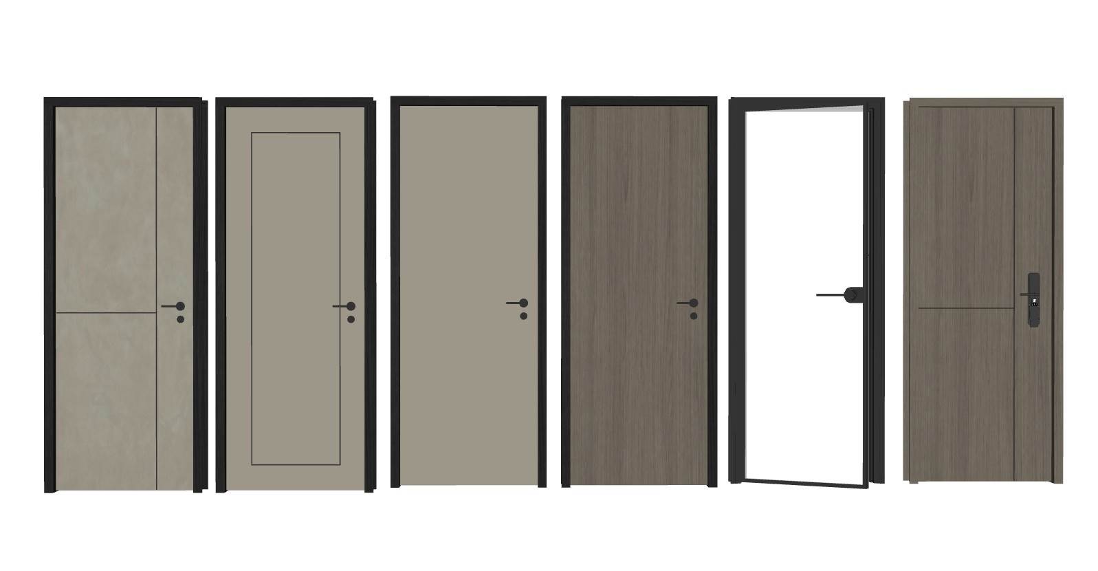 单开室内门房门su模型 SU模型免费下载_sketchup模型