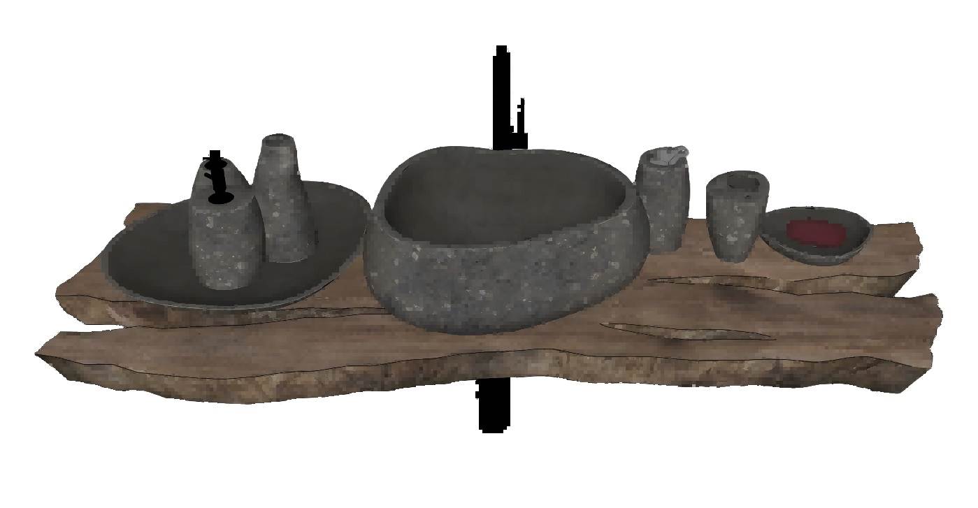 自然风台上盆台盆su模型 SU模型免费下载_sketchup模型