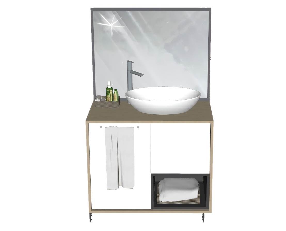 卫浴空间浴室柜台上盆su模型 SU模型免费下载_sketchup模型