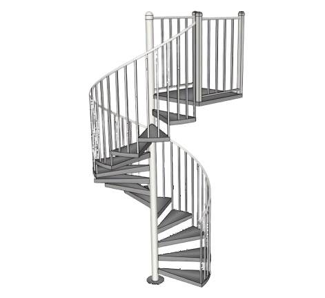 简约风格的螺旋楼梯su模型 SU模型免费下载_sketchup模型