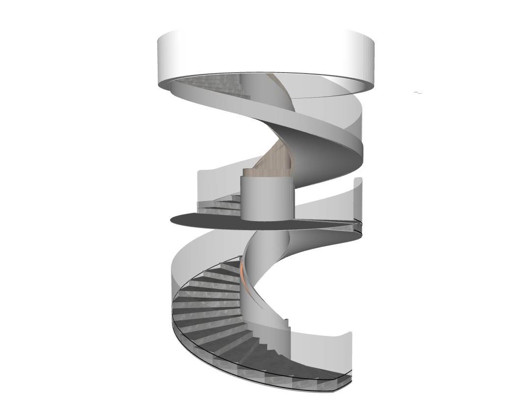 旋转螺旋楼梯草图大师模型楼梯SU模型 SU模型免费下载_sketchup模型