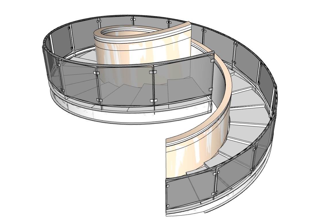 简约风格螺旋楼梯su模型 SU模型免费下载_sketchup模型
