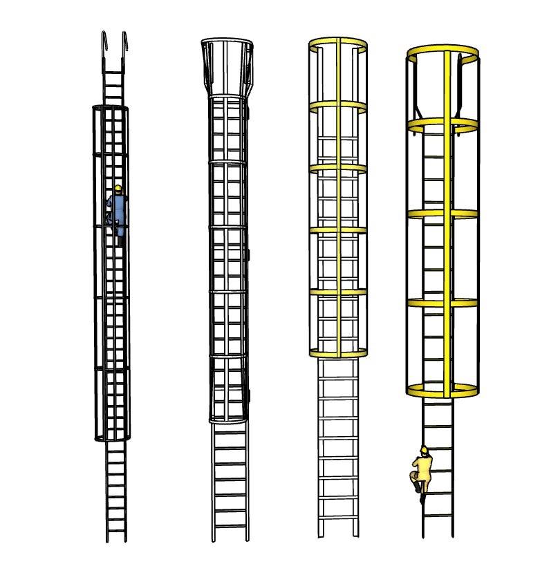 安全护笼垂直爬梯su模型 SU模型免费下载_sketchup模型