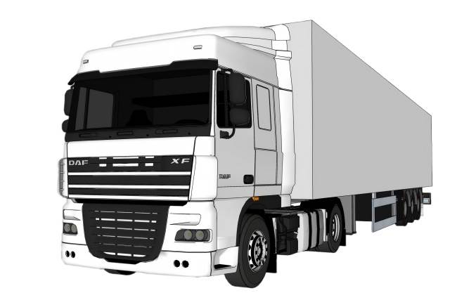 达夫重型卡车牵引车su模型 SU模型免费下载_sketchup模型