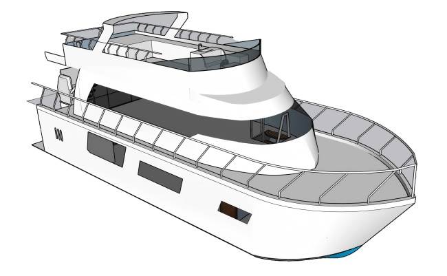 白色豪华游艇su模型 SU模型免费下载_sketchup模型