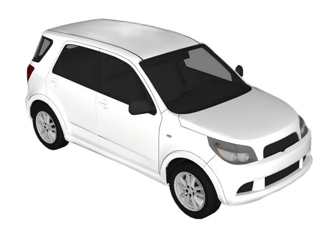 白色小汽车su模型 SU模型免费下载_sketchup模型