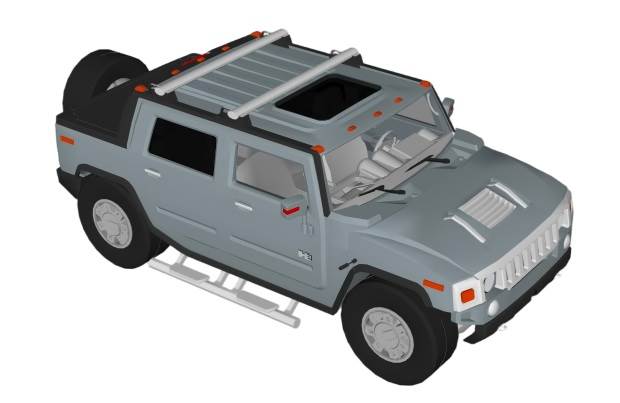 悍马SUV越野车su模型 SU模型免费下载_sketchup模型