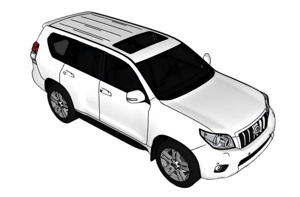 丰田霸道SUV汽车su模型 SU模型免费下载_sketchup模型