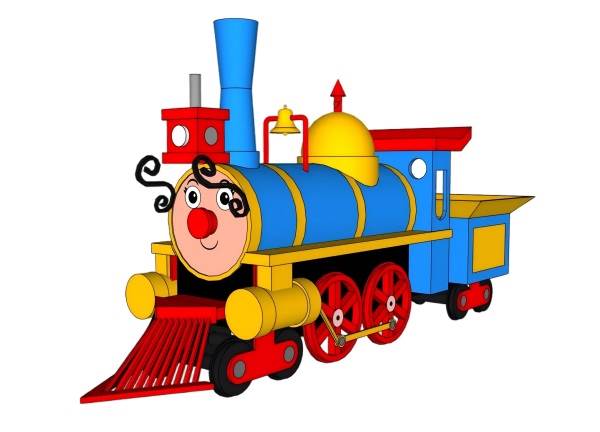 卡通游乐园的小火车su模型 SU模型免费下载_sketchup模型