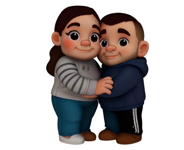 友爱父母人物卡通模型人物SU模型 SU模型免费下载_sketchup模型