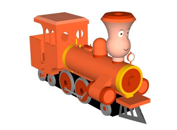 卡通小火车头su模型 SU模型免费下载_sketchup模型