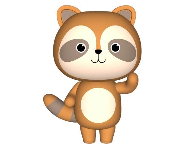 浣熊手办摆件su模型 SU模型免费下载_sketchup模型