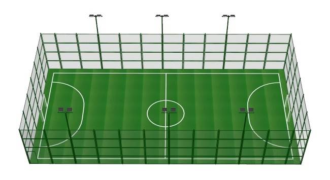 铁丝网五人制足球场su模型 SU模型免费下载_sketchup模型