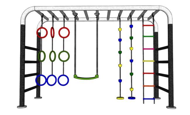 多功能户外健身攀爬架su模型 SU模型免费下载_sketchup模型