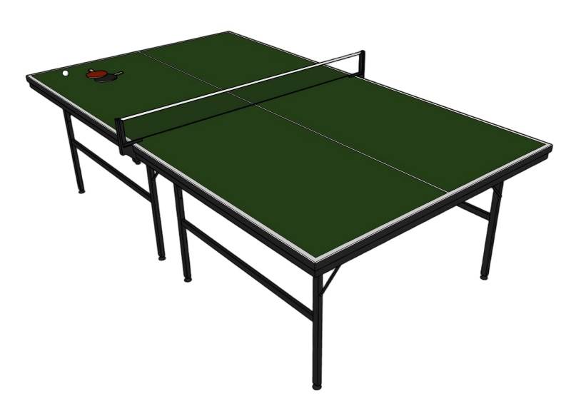 标准乒乓球桌球拍体育SU模型 SU模型免费下载_sketchup模型