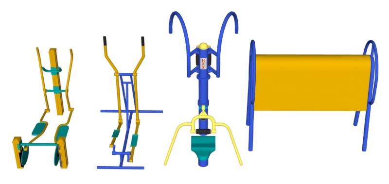 老年户外健身器材体育SU模型 SU模型免费下载_sketchup模型