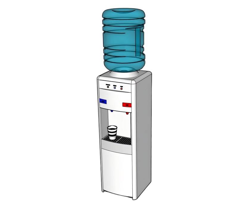 立式饮水机和一次性纸杯家电SU模型 SU模型免费下载_sketchup模型