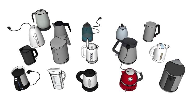 电热水壶开水壶家电SU模型 SU模型免费下载_sketchup模型