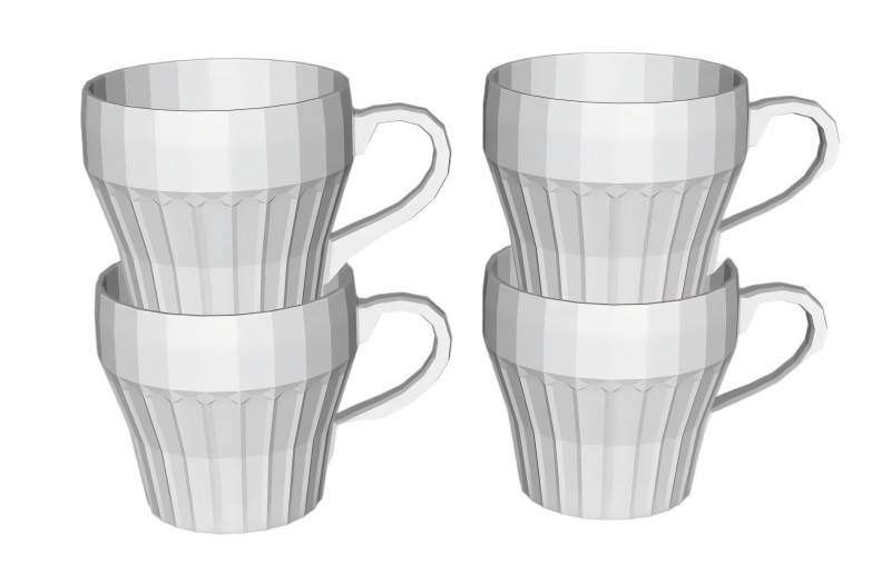 白色陶瓷咖啡杯子装饰SU模型 SU模型免费下载_sketchup模型