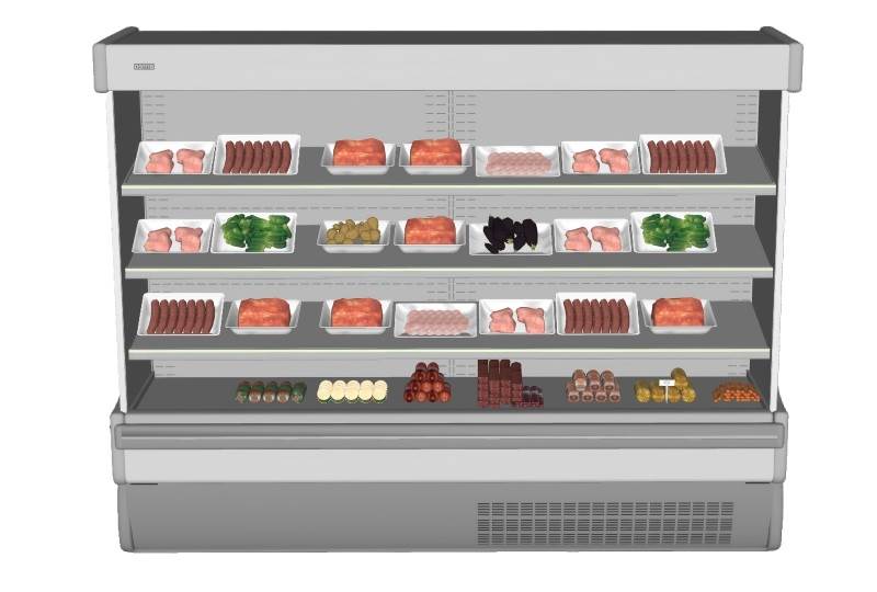 商用冷藏展示柜生鲜食物家电SU模型 SU模型免费下载_sketchup模型