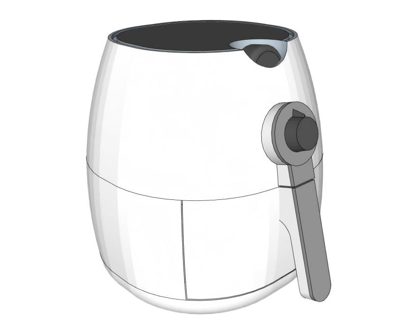 空气炸锅家电SU模型 SU模型免费下载_sketchup模型