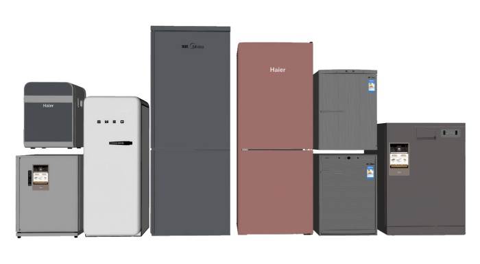 单开门冰箱家电SU模型 SU模型免费下载_sketchup模型