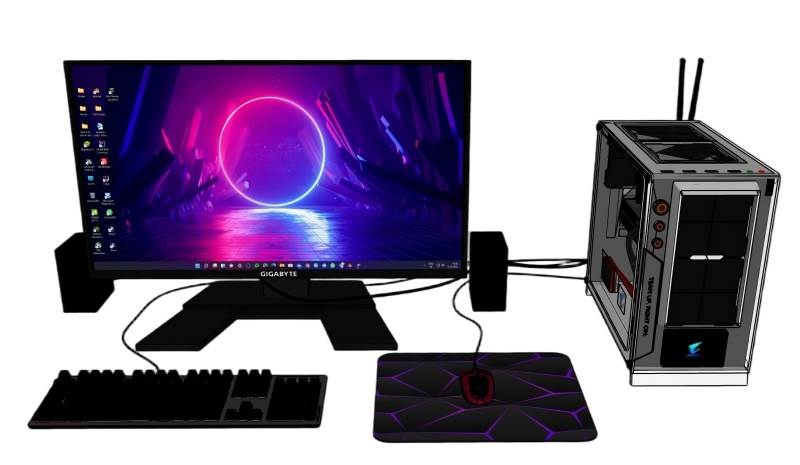 电竞电脑主机显示器家电SU模型 SU模型免费下载_sketchup模型