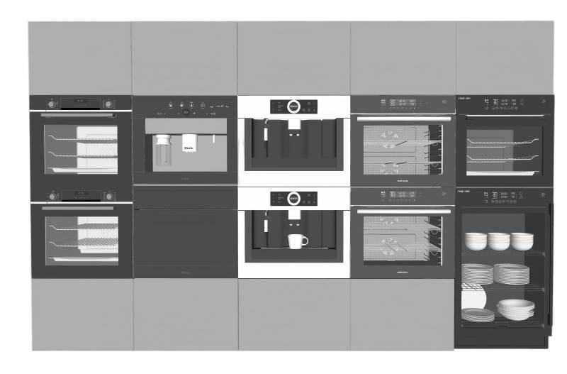 蒸烤一体机和消毒柜家电SU模型 SU模型免费下载_sketchup模型