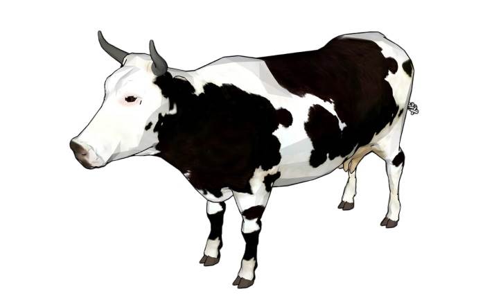 卡通风格奶牛动物SU模型 SU模型免费下载_sketchup模型